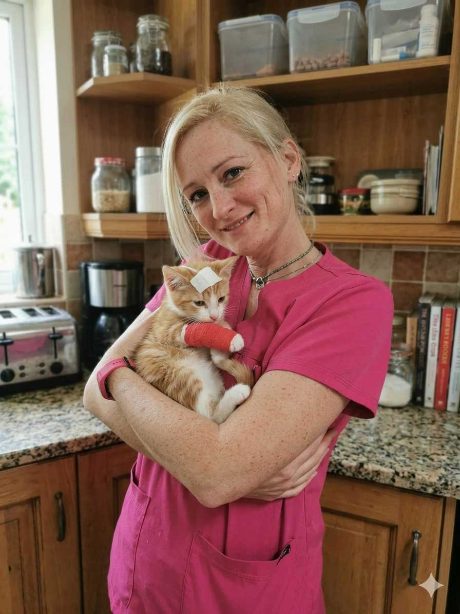 Cory-Lee during a cat home visit